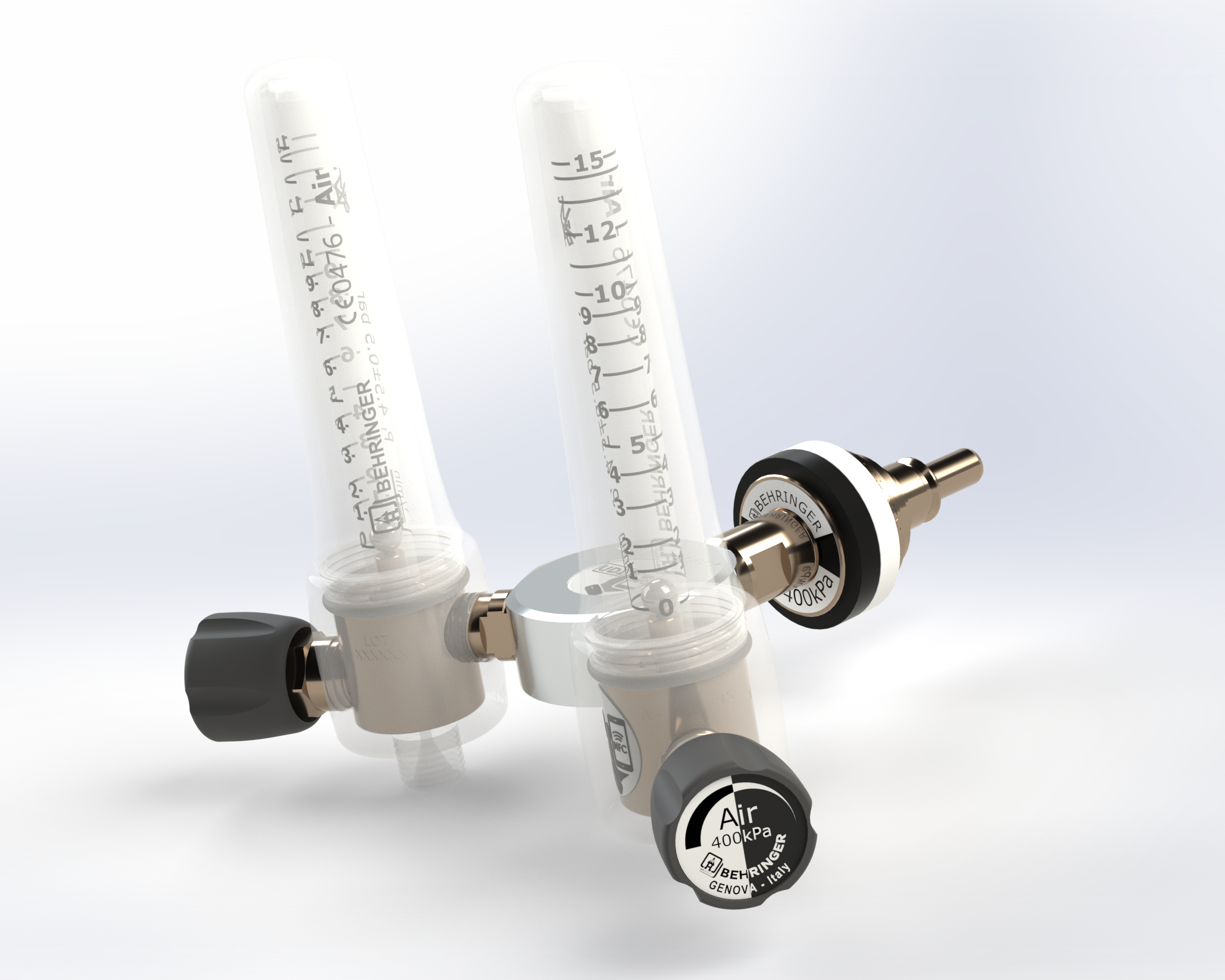  Adaptateur &agrave; double r&eacute;partiteur pour d&eacute;bitm&egrave;tre AIR 0-15 l/min